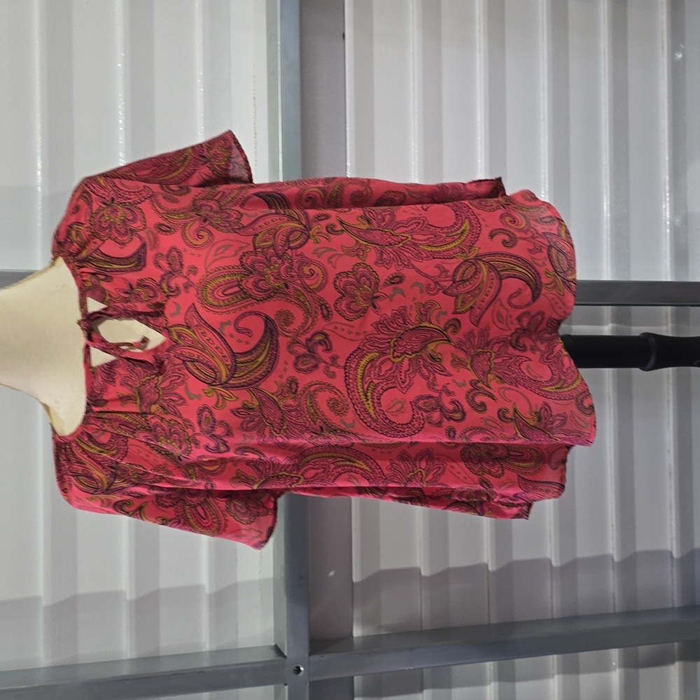 Maurices Pink Paisley Blouse Size 1X